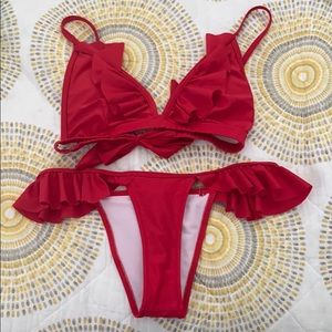 Red bikini set